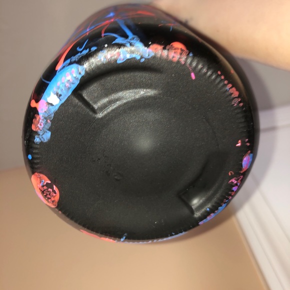 Purple Pink Black Splatter Paint Wine Bottle - Picture 5 of 5